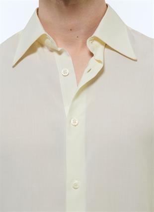 Ekru Viskon Gömlek