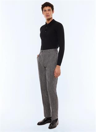 Gri Klasik Kesim Yün Pantolon