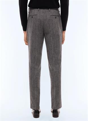 Gri Klasik Kesim Yün Pantolon