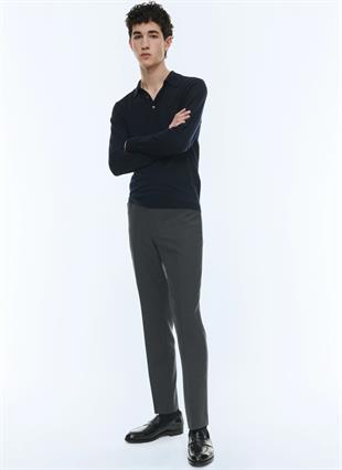 Lacivert Fit Kesim Polo Yaka Triko