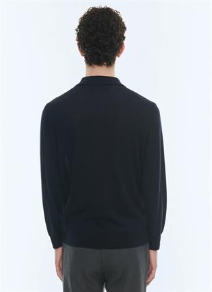 Lacivert Fit Kesim Polo Yaka Triko