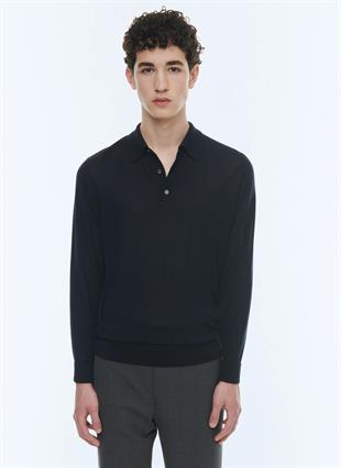 Lacivert Fit Kesim Polo Yaka Triko