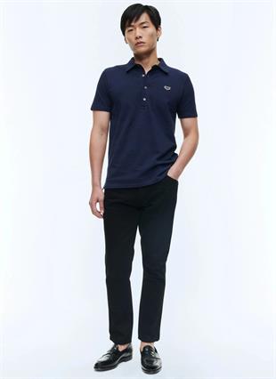 Lacivert Logo Detaylı Pamuk T-shirt