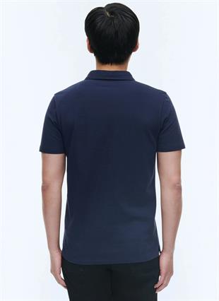 Lacivert Logo Detaylı Pamuk T-shirt