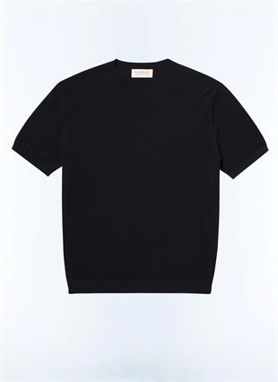 Lacivert Pamuk T-Shirt