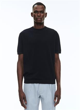 Lacivert Pamuk T-Shirt