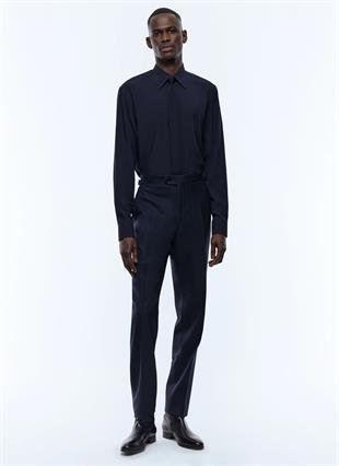 Lacivert Uzun Kollu Gömlek