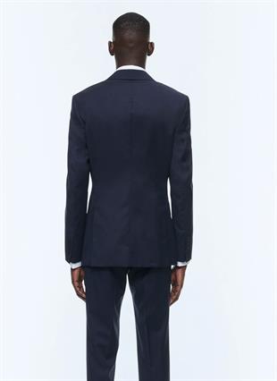 Lacivert Yün Slim Fit Ceket