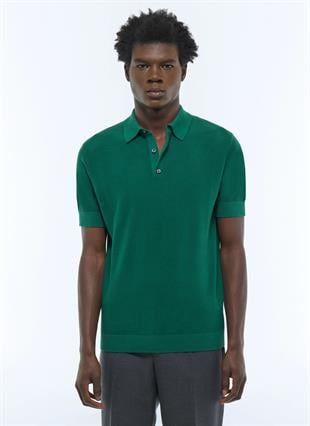 Pamuk ve Kaşmir Polo Yaka T-Shirt