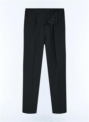 Siyah Rahat Kesim Jersey Pantolon