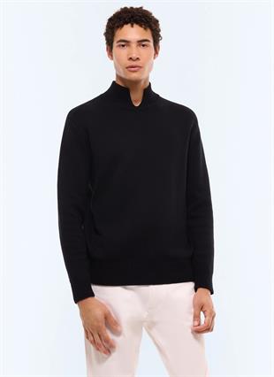 Siyah Yün Karışımlı Triko