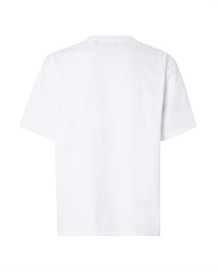 Beyaz Logo Detaylı Erkek T-shirt