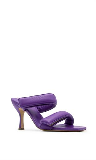 Çift Bantlı Mor Topuklu Terlik