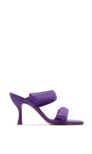 Çift Bantlı Mor Topuklu Terlik