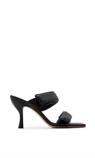 Çift Bantlı Siyah Topuklu Terlik