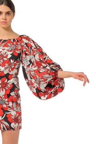 Geniş Kollu Mini Elbise