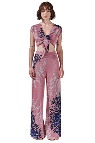 Pembe Geniş Paça Pantolon