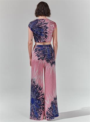 Pembe Geniş Paça Pantolon