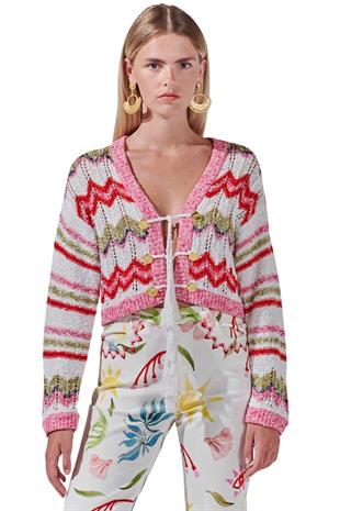 Zizak Desen Crop Hırka