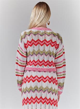 Zizak Desen Crop Hırka