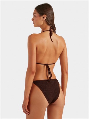 Dokulu Kahverengi Bikini Takımı