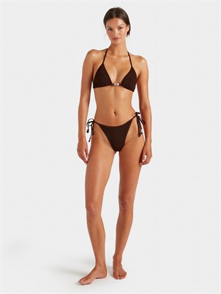 Dokulu Kahverengi Bikini Takımı
