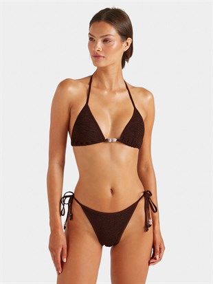 Dokulu Kahverengi Bikini Takımı