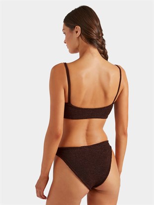 Dokulu Kumaş Askılı Bikini Takımı