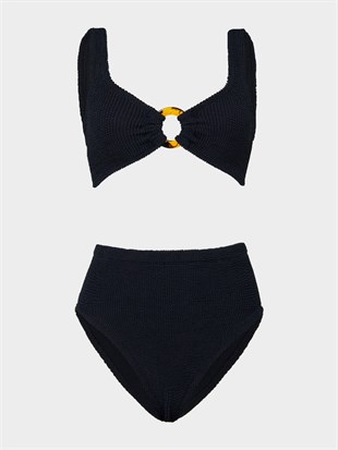 Dokulu Siyah Bikini Takımı