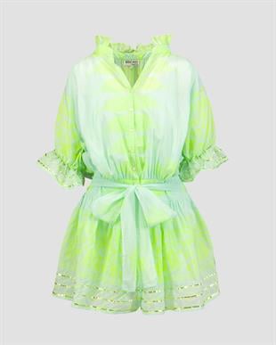 Yeşil Kemerli Mini Elbise