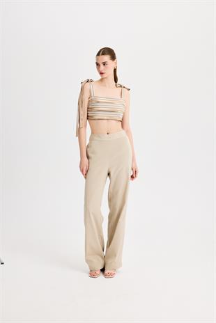Beli Lastikli Kum Bej Pantolon