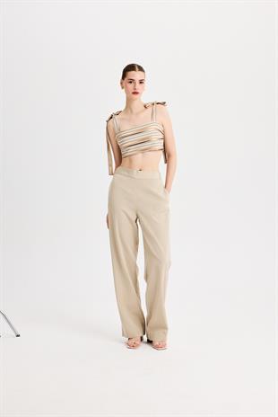 Beli Lastikli Kum Bej Pantolon