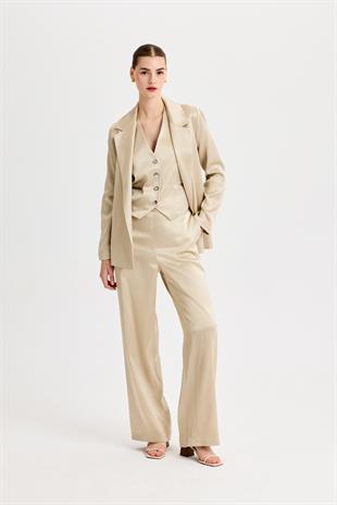 Beli Lastikli Kum Bej Pantolon