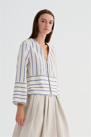 Krem Uzun Kollu Gömlek