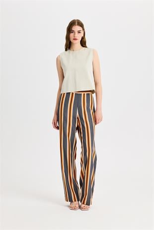 Kum Bej Kare Top Bluz