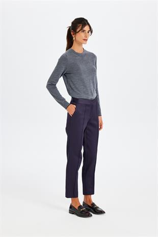 Lacivert Sigaret Kesim Kutnu Pantolon