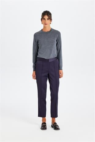 Lacivert Sigaret Kesim Kutnu Pantolon