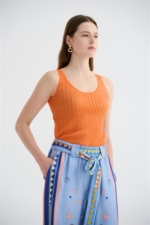 Mavi Desenli Pantolon