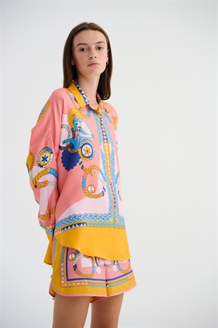 Pembe Desenli Gömlek