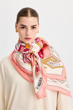 Pembe Zeugma İpek Şal