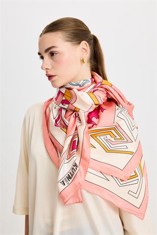 Pembe Zeugma İpek Şal