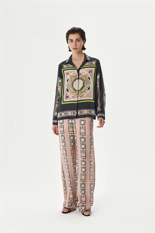 Pudra Desenli İpek Gömlek