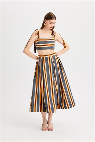 Turuncu Antrasit Maxi Etek