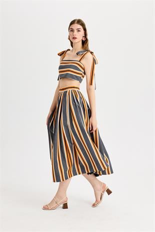 Turuncu Antrasit Maxi Etek