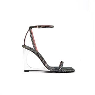 Şeffaf Topuklu Taşlı Topuklu Sandalet