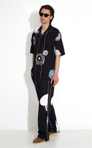 Floral Desenli Kısa Kollu Gömlek