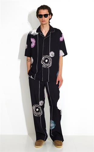 Floral Desenli Kısa Kollu Gömlek