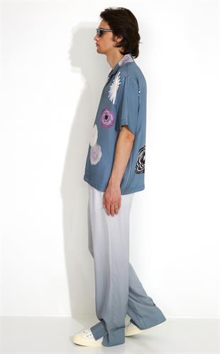 Floral Desenli Polo Yaka T-shirt