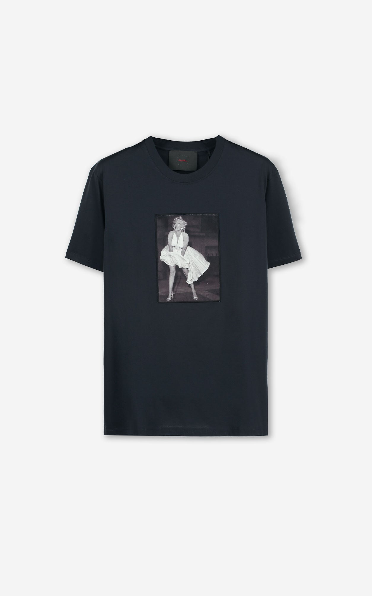 Marilyn Monroe Figürlü Lacivert Bisiklet Yaka T-shirt