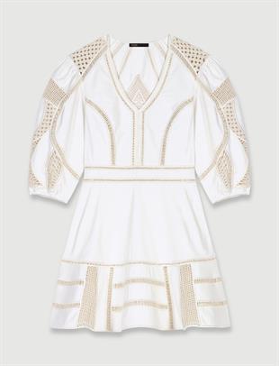İşlemeli Mini Elbise